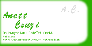 anett csuzi business card